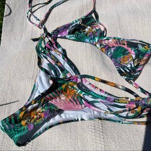 Express Strappy Adjustable triangle bikini top and bottom